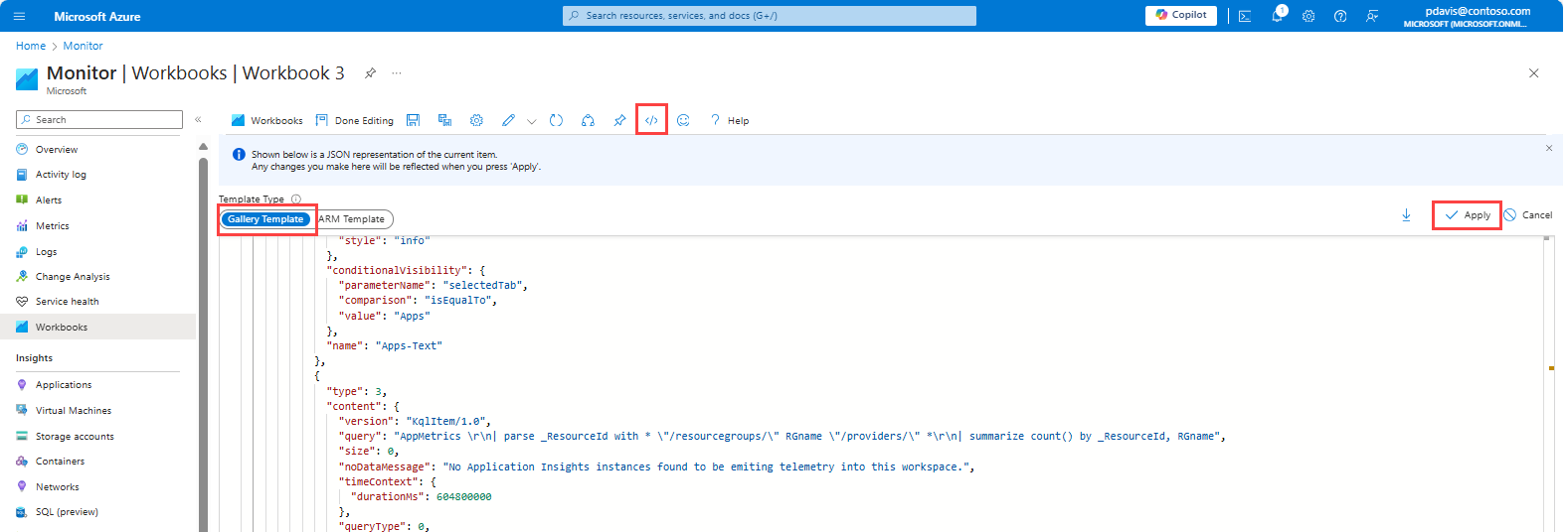 A screenshot showing the edit workbook page.