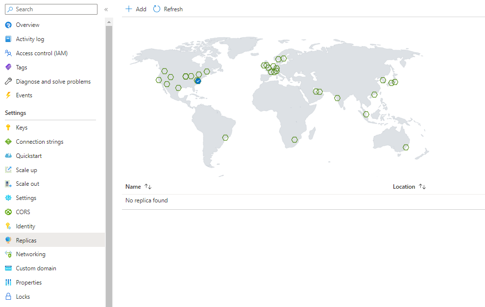 Replica create Screenshot of creating replica for Azure SignalR on Portal.