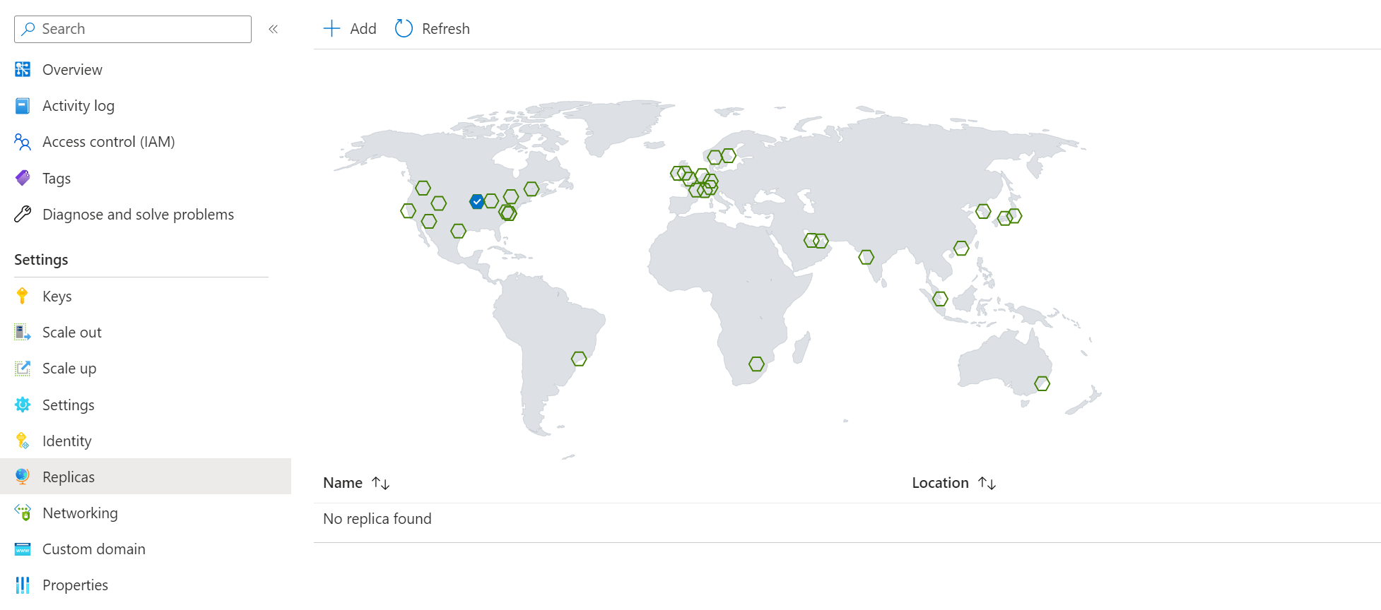 Replica create Screenshot of creating replica for Azure Web PubSub on Portal.