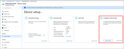 Screenshot illustrating the ___location of the Configure and activate tile.