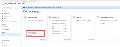 Screenshot showing the ___location of the link used to download a Data Box Gateway virtual device image.