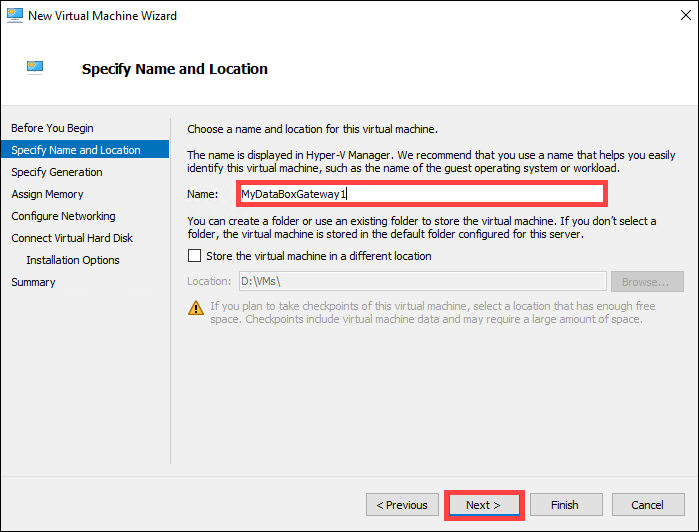 Specify name and ___location page