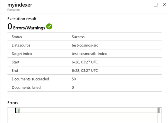 Indexer execution details Indexer execution details