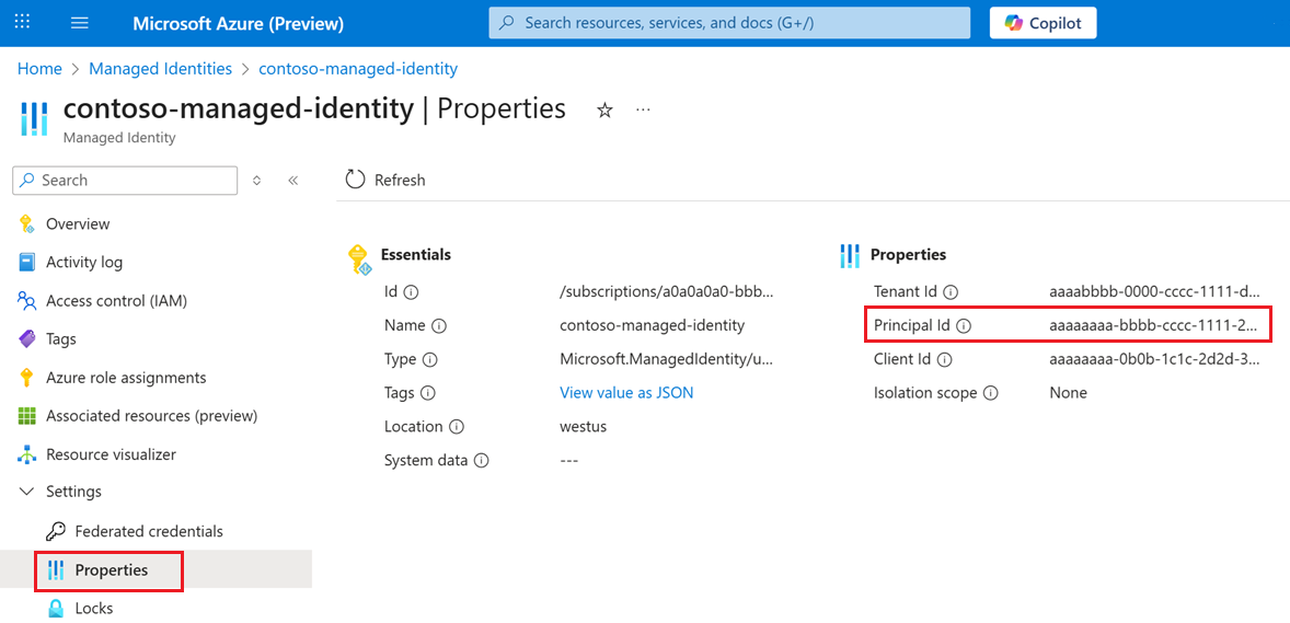 Screenshot that shows the ___location of the object ID.