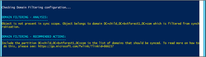 Screenshot that shows an example of an error caused by a ___domain that's not in sync scope.