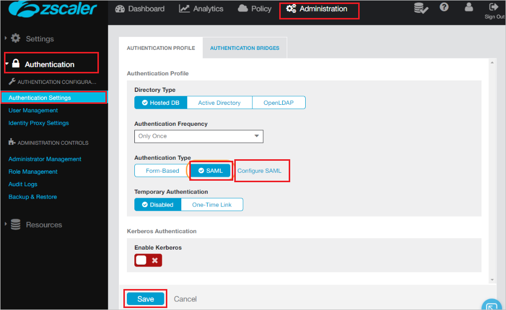 Administration Screenshot shows the Zscaler One site with steps as described.
