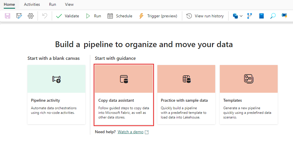 Screenshot showing the Copy data button.