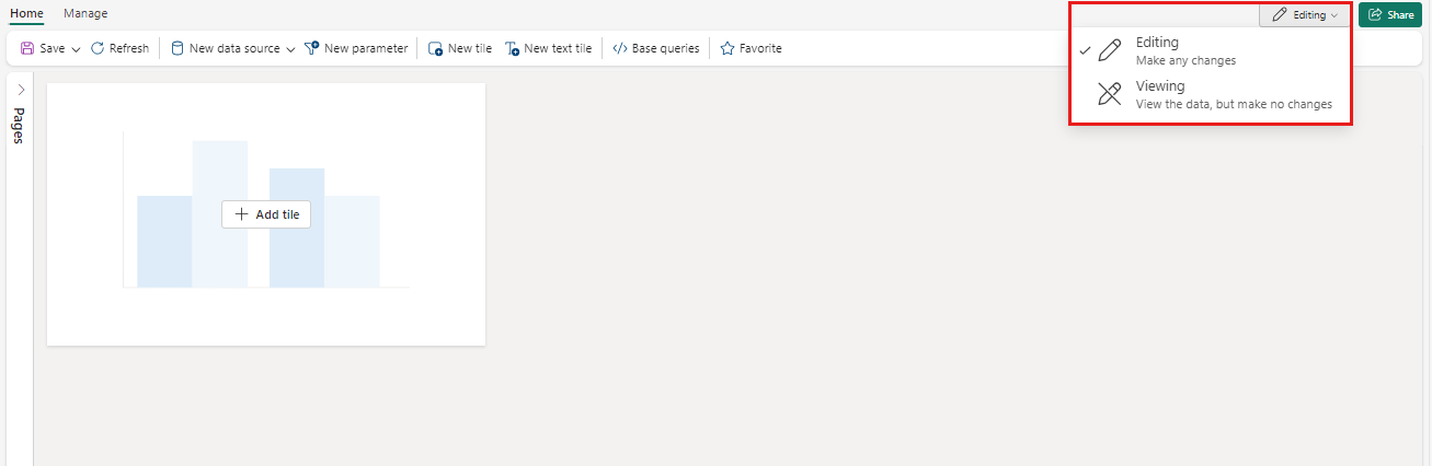 Screenshot showing the Editing toggle.