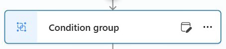Screenshot of a Condition group node on the canvas with edit and more options icons.