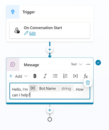 Screenshot of the ___location of the message content to edit the introductory message.