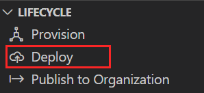 Screenshot shows the app deploy to the cloud.