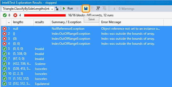 SavePEXTests Select tests; right-click and choose Save