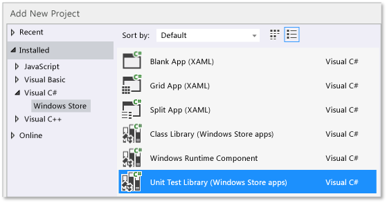 UTE_Cs_windows_CreateUnitTestProject Create the unit test project