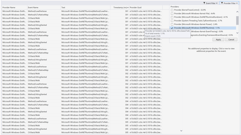 The event viewer provider filter The event viewer provider filter