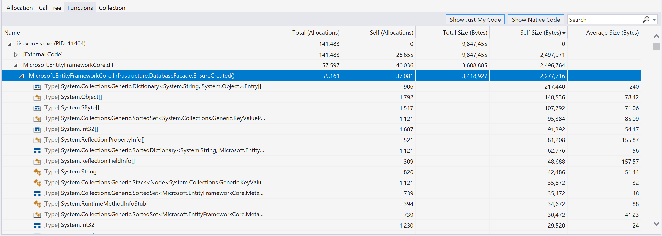The Functions view The Functions view