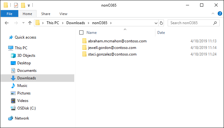 External data upload folder structure.