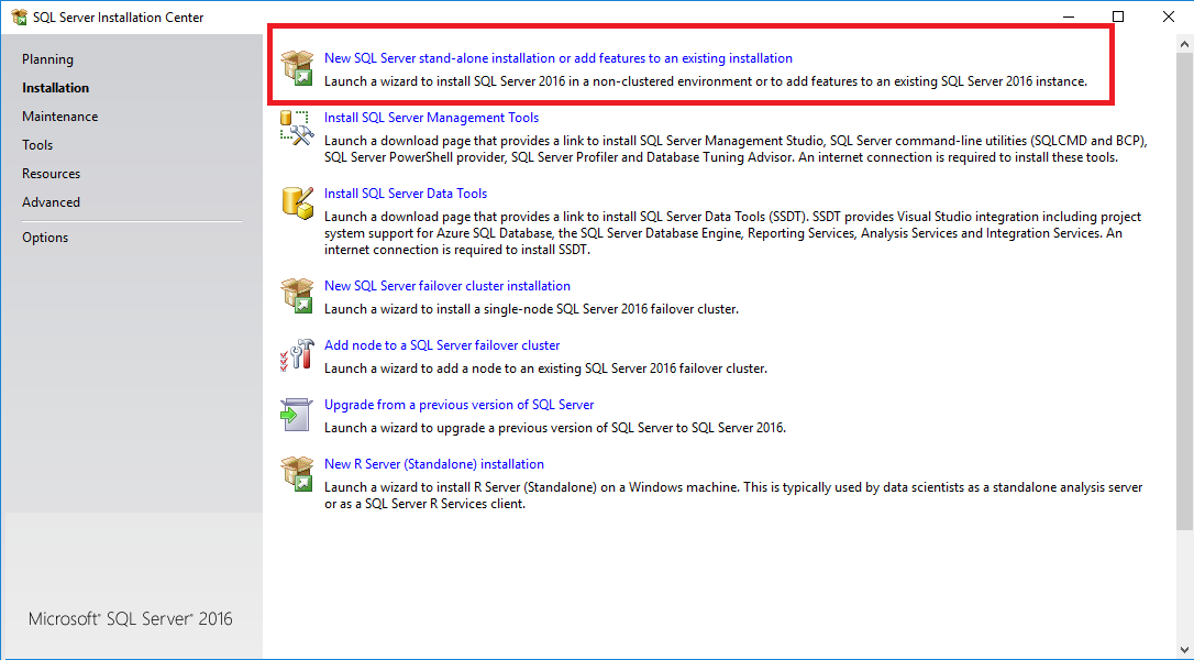 Screenshot of Install R Services (In-Database).