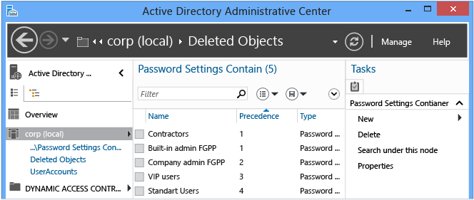 Screenshot that shows where you can set precedence and to which users and groups the policy applies within a given ___domain.